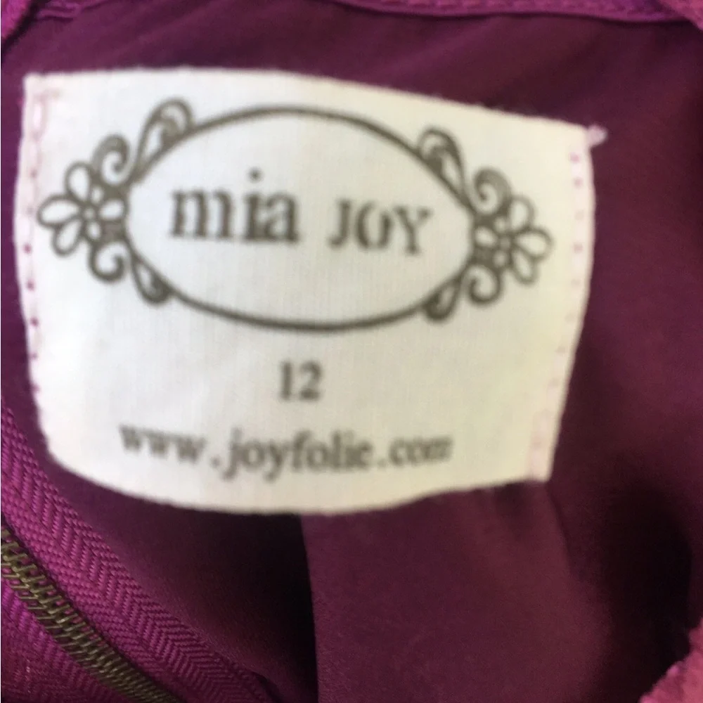 Joyfolie Lilou Dress in Berry-Size 12 Burgundy Lace Dress Embellishments RARE